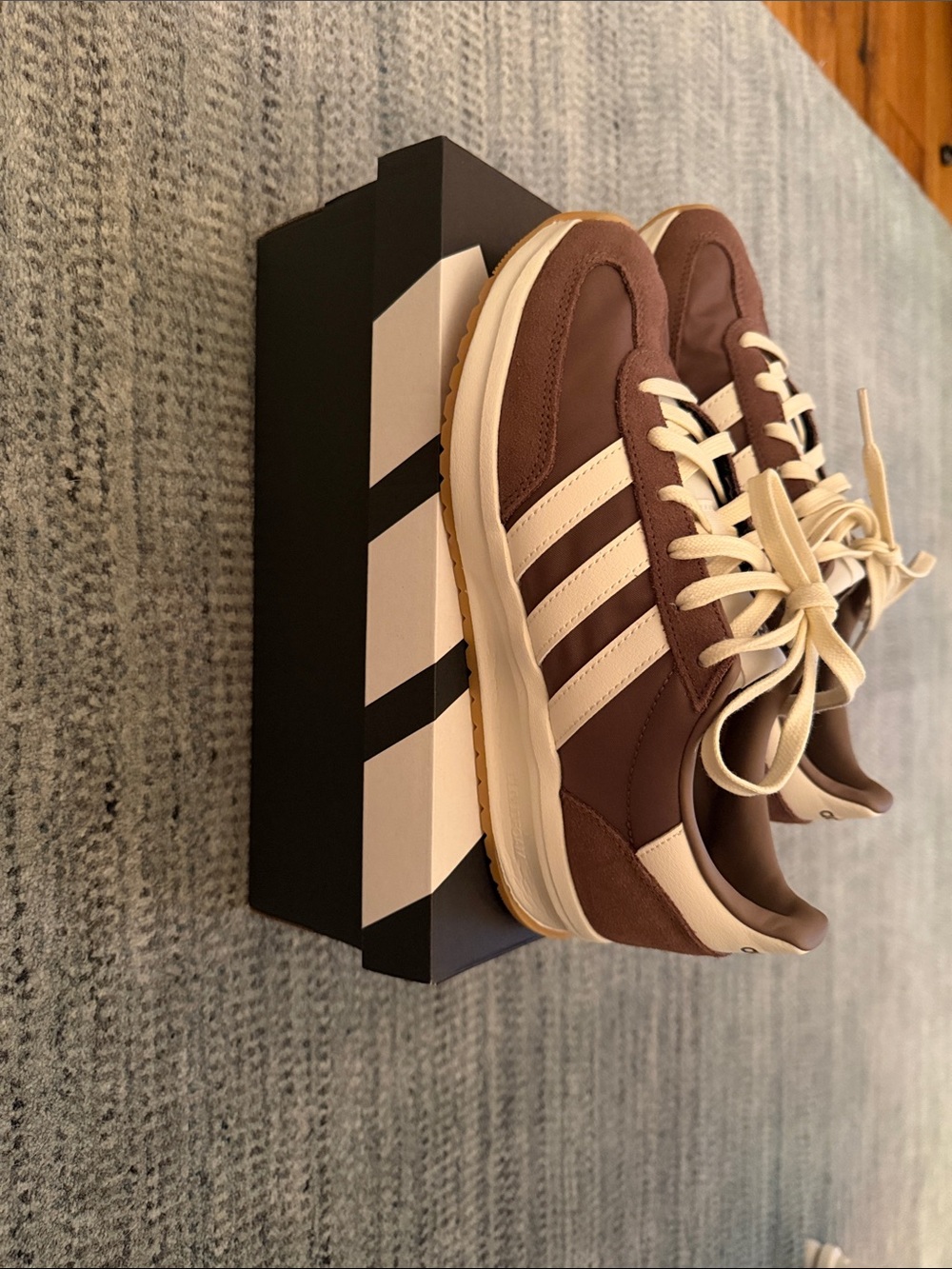 Brown and off-white adidas Run 70s 2.0 Shoes Brand New
